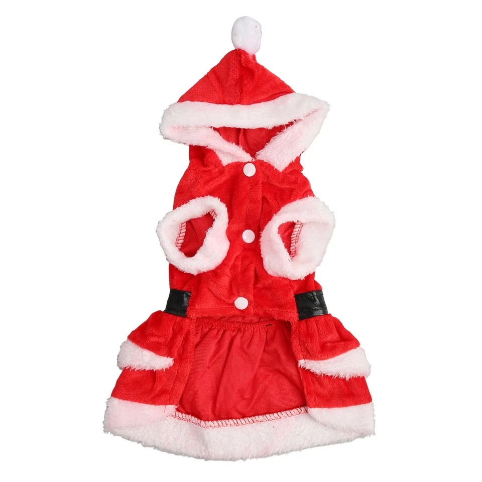 Dog Santa Cosplay Dress Breathable Soft Double Sided Coral Fleece Pet Christmas - Image 1 of 4