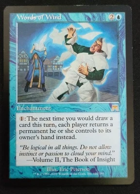 MTG Onslaught Words of Airflow English Error Card White Ink Flare Used - Image 1 of 2