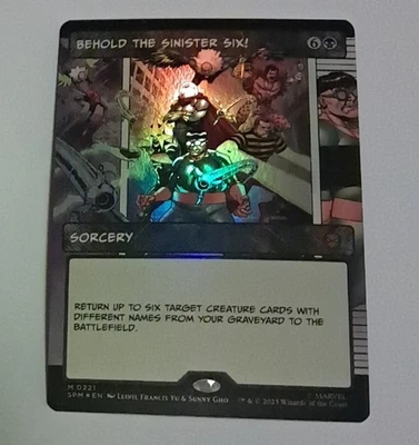 Behold the Sinister Six! Showcase FOIL Marvel Spider-man MTG MAGIC THE GATHERING - Image 1 of 2