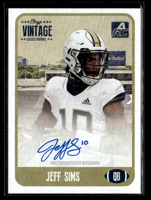 Jeff Sims 2021 Onyx Vintage Blue Ink Auto /400 - Image 1 of 2