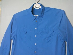 Alpine Design Vented Button Shirt Mens Large Blue Hike Fly Fish Flap Pockets GUC - Picture 1 of 12