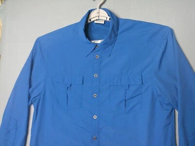 Alpine Design Vented Button Shirt Mens Large Blue Hike Fly Fish Flap Pockets GUC - Image 1 of 4