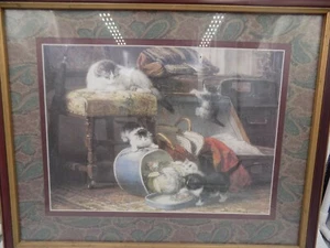 Henriette Ronner-Knip Kittens And The New Hat Framed Art Print 20.75"x16.75" - Picture 1 of 3