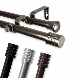 Grant 3/4” Adjustable Drapery Double Curtain Rod 28"-170" (4 sizes, 4 colors) - Picture 1 of 9