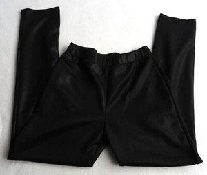 Disney D-Signed Black Faux Leather Cotton Leggings - Girls Size 10/12 - Picture 1 of 6