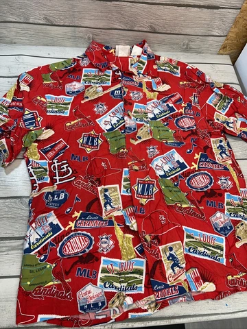 VINTAGE LEE SPORT ST LOUIS CARDINALS MLB HAWAIIAN SHIRT CLASSIC SIZE M Cover