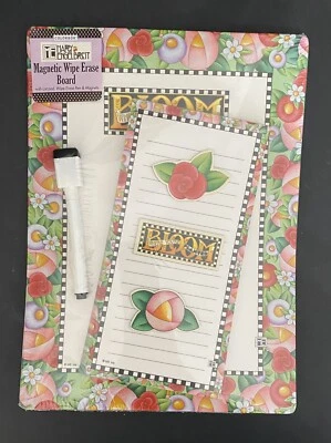 NEW Mary Engelbreit Notepad Magnetic Wipe Erase Board 2005 Colorbok Inc Floral - Image 1 of 2