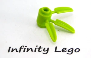 6 LEGO Lime Plant Brick 1 x 1 Round with 3 Bamboo Leaves (30176) - 6 Pieces - Picture 1 of 2