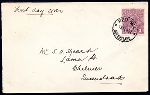 AUSTRALIA RED HILL QUEENSLAND 1922 1d. VIOLET FIRST DAY COVER - Picture 1 of 2