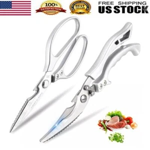 2X Kitchen bone Scissor Kitchen Poultry Shears Stainless Steel Heavy Duty Meat - Picture 1 of 1