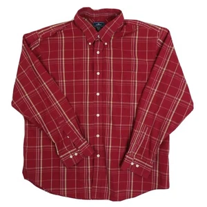 DOCKERS Men's Long Sleeve Shirt Size XL Red Tan Cotton Blend - Picture 1 of 8