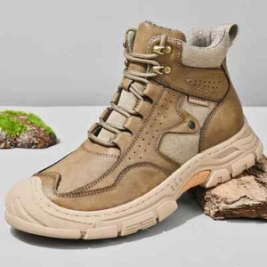 Outdoor Men's Vintage Warm Travel Climbing Camping Plush Sneakers Non-slip - Picture 1 of 28