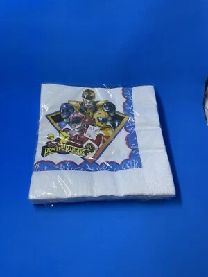 Servilletas de fiesta vintage Mighty Morphin Power Rangers (16) 1995 nuevas selladas perfectas Foto 1 de 2