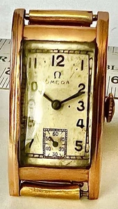 Vntg OMEGA 14K ROSE Solid GOLD Rectangular Curvex Case & JB Champion Bracelet - Picture 1 of 13