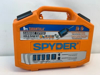 全新 Spyder 600925 硬质合金狼杉尖金属切割孔锯套件 9 件 — 第 1/4 张图片