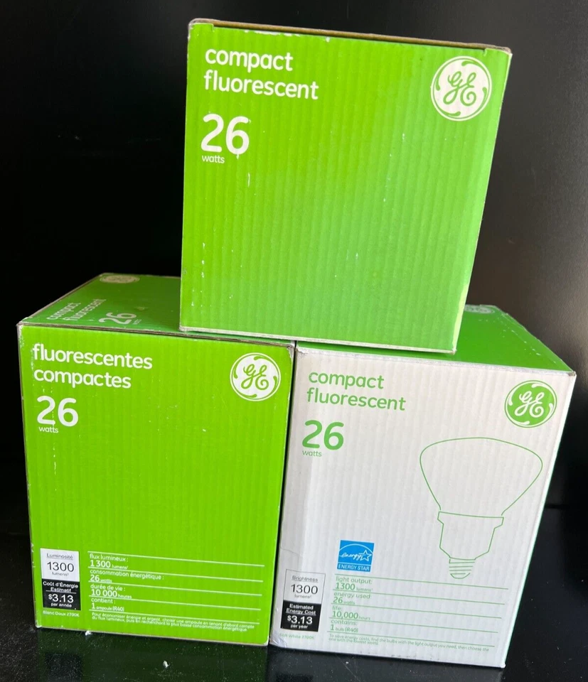 GE 26W R40 CFL 120V E26 Regulável 2700K (21716) ** Vendido em um pacote com 3 ** - Imagem 1 de 1