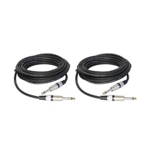 Paquete de 2 cables macho de 25 pies 1/4" 6,35 mm a 1/4" 6,35 mm macho mono para altavoz de audio - Imagen 1 de 18