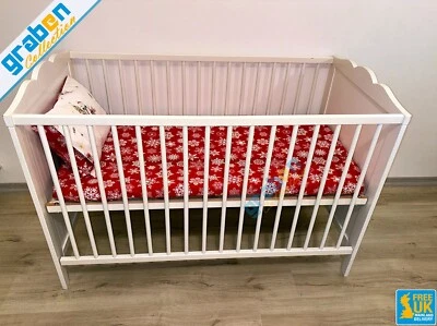 100% COTTON POPLIN FITTED SHEET & PILLOWCASE FOR COT TRAVEL COT 60cm X 120cm - Image 1 of 4