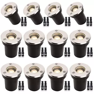 1W Led Low Voltage Landscape Ground Lights with Wire Connectors, Outdoor Well... - Picture 1 of 7