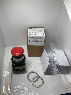 ALLEN BRADLEY 800T-FX6A1 PUSHBUTTON RED PUSH-PULL MUSH 2 POS 1NO/1NCLB SERIES T - Image 1 of 4