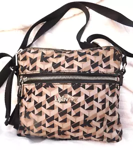 Kipling monkey Everyday PURSE Women’s Crossbody bag Shoulder black tan pockets - Picture 1 of 7