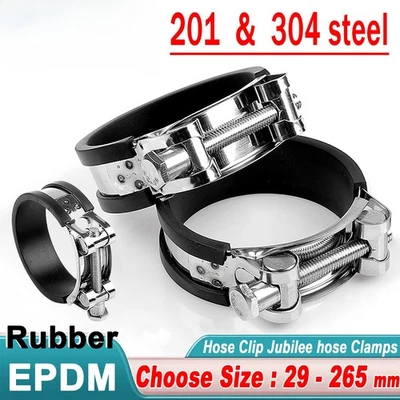 Hose Clip Jubilee hose Clamps Fuel Line Diesel Petrol Pipe Rubber Sleeve EPDM - Image 1 of 4
