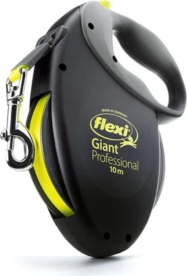 Flexi® Giant Professional L Gurt 10 m schwarz, neon-gelber Gurt, Roll-Leine für - Bild 1 von 4