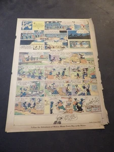 Mickey Mouse - Feb 5, 1933 - Tab-Size Sunday - Play Money,  Bug Battle! - Picture 1 of 2