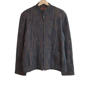 Auth MISSONI - Dark Green Bordeaux Multi Women's Lightweight Jacket - Picture 1 of 6
