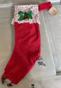 Vtg 1989 Annalee Christmas Stocking Peek A Boo Mouse Red With Hearts Made In USA - Picture 1 of 9