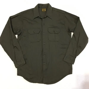 Washington Dee Cee Mens Long Sleeve Work Shirt Green Permanent Press Size M - Picture 1 of 5