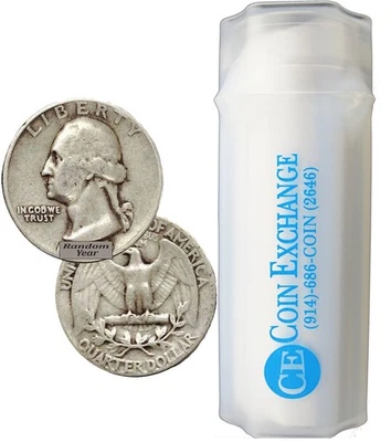 FULL DATES Roll Of 40 $10 Face Value 90% Silver Washington Quarters - Image 1 of 4