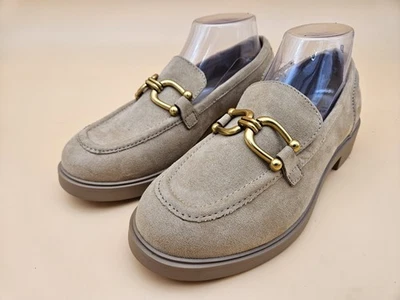 Zapatos tórridos para mujer talla 8 WW color tostado imitación gamuza mocasines bocado de caballo sin cordones broca dorada Foto 1 de 4