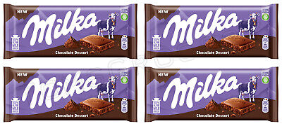 MILKA CHOCOLATE DESSERT Chocolate Bars European Candy Sweets 4x 100g 3.5oz • 26.14€
