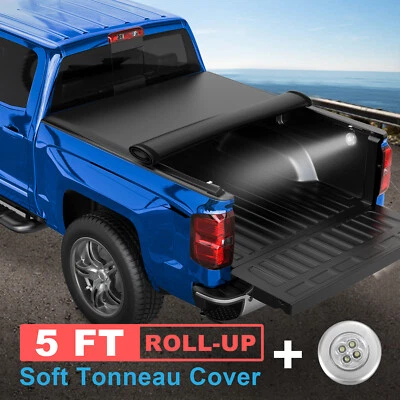 5FT Roll Up Truck Tonneau Bed Cover For 2004-14 Chevy Colorado GMC Canyon Short Foto 1 de 4