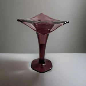 Purple Amethyst Glass Jack in the Pulpit Vase 7” Vintage - Picture 1 of 12