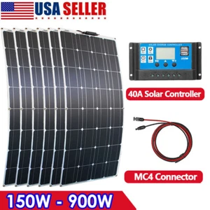 Real Solar Panel 150-900 Watt Mono Module Caravan Roof Power Charging Battery - Picture 1 of 18