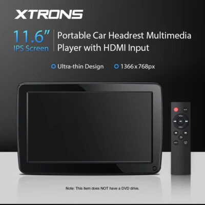11.6" IPS Touch Screen Car Headrest Monitor Media Player HMDI USB w/Remote 1PC - Image 1 of 4