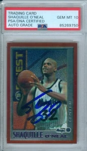 Shaquille O'Neal 1996 Topps Mystery Finest Autograph PSA DNA Gem Mint 10 Auto - Bild 1 von 2