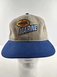 De colección Pennzoil Marine Swingster EE. UU. Sombrero Azul Marino Beige Snapback Gorra Clásica - Imagen 1 de 9