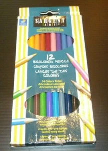NEW Sargent Art 7" Colored Pencils 12 Pack - BICOLOR Drawing Coloring Wood  - Picture 1 of 2