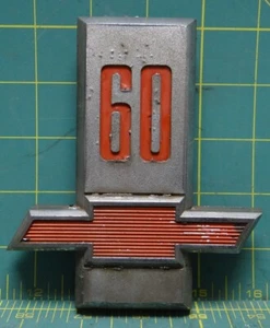 Vintage 60's Chevy Chevrolet Pickup Truck "60" Bowtie Emblem 1963 P/N 3818131 - Picture 1 of 4