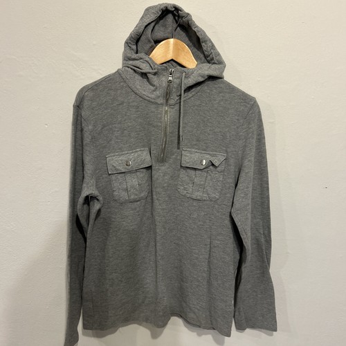 Felpa con cappuccio pullover mezza zip Michael Kors grigio taglia M