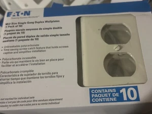 EATON PJ8LA-10-LW MITTELGROSSE SINGLE GANG DUPLEX HELLMANDEL WANDPLATTE 10/PACK - Bild 1 von 3
