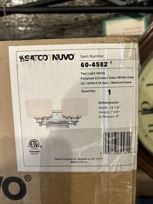 Nuvo Lighting 60/4582 Soho 2 Light 16"W Bathroom Vanity Light - Chrome NEW - Image 1 of 3