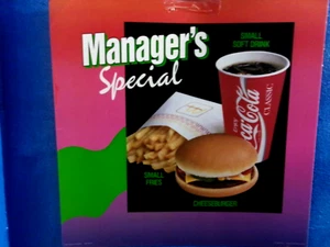 mcdonalds managers special  translite sign poster 21 3/4" x 21 3/4", 1991 - Picture 1 of 2