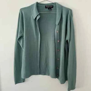 Metropolitan vtg sweater green with front buttons M soft. - Picture 1 of 6