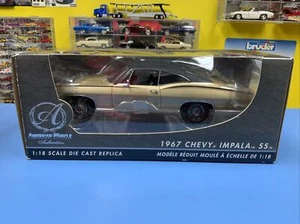 ERTL AUTHENTICS AMERICAN MUSCLE 1967 CHEVY IMPALA SS GOLD/BLACK VINYL TOP NEW - Picture 1 of 11