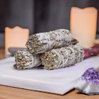 White Sage 3 Pack Bundle - 4 Inches Smudge Sticks Home Spiritual Cleansing