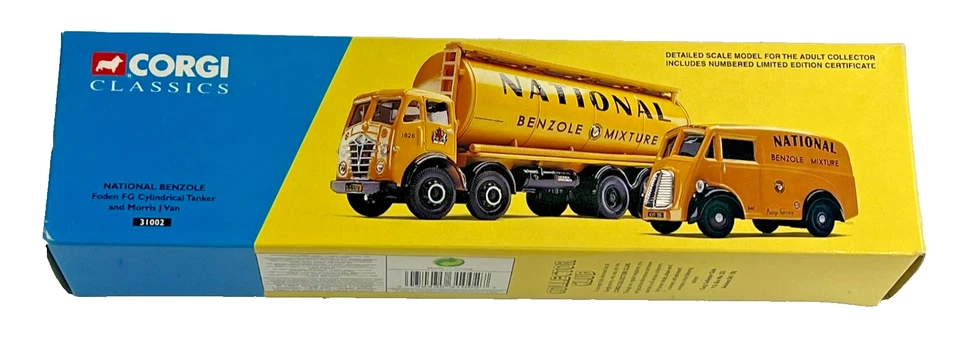 Corgi 31002 Foden FG Cylindrical Tanker & Morris J Van Set - National Benzole - Image 1 of 1